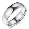 6mm Classic Light Comfort-Fit Dome Wedding Band - 10K, 14K, 18K White Gold thumb 0