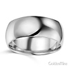 8mm Classic Light Comfort-Fit Dome Men's Wedding Band - 10K, 14K, 18K White Gold thumb 1