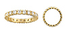 2.5mm Scalloped Prong CZ Eternity Ring in 14K Yellow Gold thumb 1