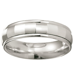 6mm 14k White Gold Designer Wedding Band