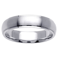 5.5mm 14K White Gold Brush Finish Wedding Band