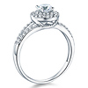 14K White Gold Round-Cut Split Shank Halo CZ Engagement Ring thumb 1