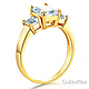 3-Stone Basket Radiant & Princess-Cut CZ Engagement Ring in 14K Yellow Gold thumb 1