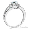 Split Shank Halo 1-CT Heart-Cut CZ Engagement Ring in 14K White Gold thumb 1