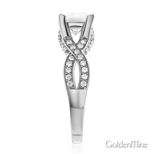 Woven Trellis 1-CT Princess-Cut CZ Engagement Ring in 14K White Gold Slide 2