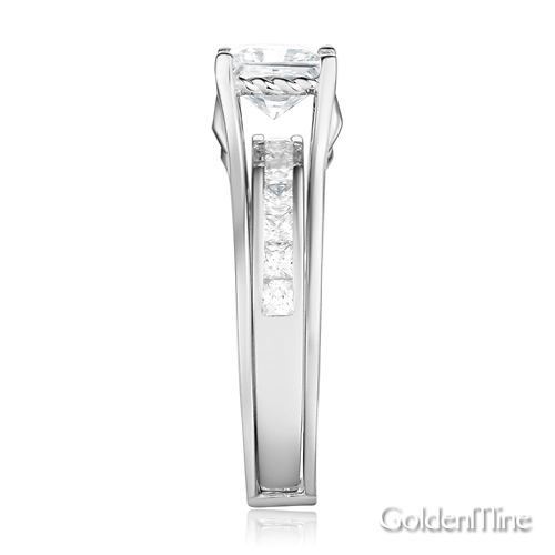 1-CT Princess-Cut CZ Solitaire Engagement Ring Set in 14K White Gold Slide 2