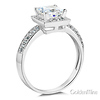 Halo Knife-Edge 1-CT Princess-Cut CZ Engagement Ring in 14K White Gold thumb 1