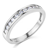 3mm Channel-Set Round CZ Wedding Band in 14K White Gold thumb 0