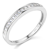 17-Stone Pave-Set Round-Cut CZ Wedding Band in 14K White Gold 0.2ctw thumb 0