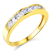 8-Stone Princess-Cut Channel-Set CZ Wedding Band in 14K Yellow Gold 0.75ctw thumb 0