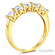 3mm Trellis Prong Round CZ Wedding Band in 14K Yellow Gold thumb 1