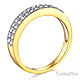 Two-Row Pave Round CZ Wedding Band in Two-Tone 14K Yellow Gold 0.45ctw thumb 1
