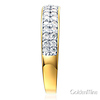Two-Row Pave Round CZ Wedding Band in Two-Tone 14K Yellow Gold 0.45ctw thumb 2