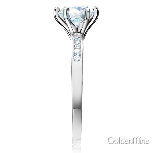 Cathedral-Set 1-CT Round-Cut CZ Engagement Ring in 14K White Gold Slide 2