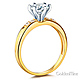 1-CT Round-Cut with Pave Side Stones CZ Engagement Ring in 14K Yellow Gold thumb 1