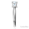 3-Stone Knife-Edge Cathedral Round-Cut CZ Engagement Ring in 14K White Gold thumb 2