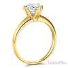 Knife-Edge 6-Prong 1-CT Round-Cut CZ Engagement Ring Solitaire in 14K Yellow Gold thumb 1
