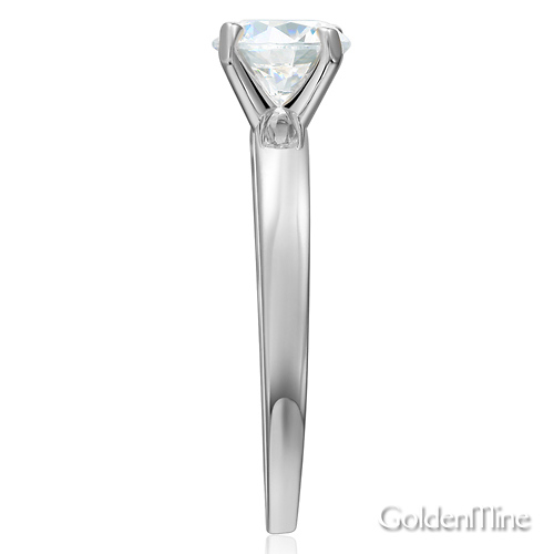 1-CT 4-Prong Round-Cut Solitaire CZ Engagement Ring in 14K White Gold Slide 2