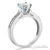 1-CT Round Cathedral CZ Engagement Ring & Pave Stones in 14K White Gold thumb 1