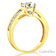 1-CT Round Trellis Cathedral Princess Side CZ Engagement Ring in 14K Yellow Gold thumb 1