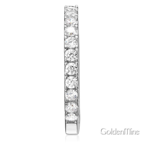2.5mm Scallop Round-Cut CZ Eternity Ring Wedding Band in 14K White Gold 0.75ctw Slide 2