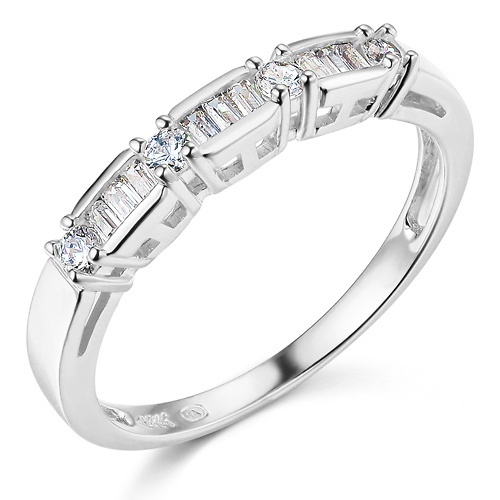 1.25 CT Round-Cut & Baguette CZ Wedding Ring Set in 14K White Gold 2ctw Slide 4