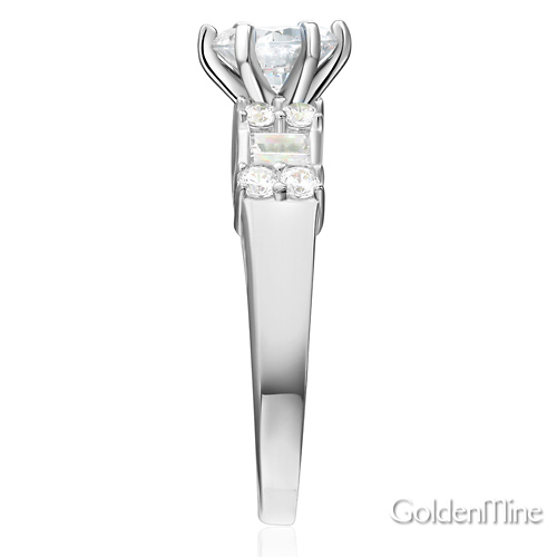 1.25 CT Round-Cut & Baguette CZ Wedding Ring Set in 14K White Gold 2ctw Slide 3