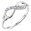 Sparkling CZ Infinity Ring in 14K White Gold thumb 0