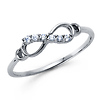 Sparkling CZ Infinity Ring in 14K White Gold thumb 1