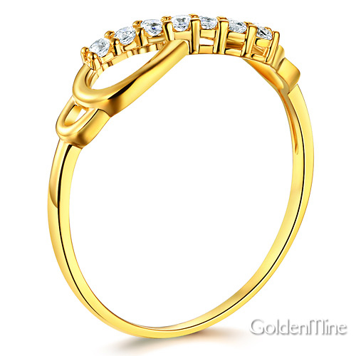 Sparkling Semi-Lined CZ Infinity Ring in  14K Yellow Gold Slide 1