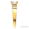 Wide 1-CT Princess-Cut & Baguette CZ Engagement Ring in 14K Yellow Gold thumb 2