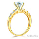 1-CT Round-Cut & Side Baguette CZ Engagement Ring in 14K Yellow Gold thumb 1