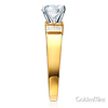 1-CT Round & Side Princess Baguette CZ Engagement Ring in 14K Yellow Gold thumb 2