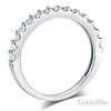 Tulip-Set Three-Stone Round-Cut CZ Wedding Ring Set in 14K White Gold thumb 5