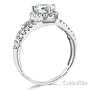Split Shank Halo 1-CT Round Cubic Zirconia Engagement Ring in 14K White Gold thumb 1