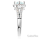 Split Shank Halo 1-CT Round Cubic Zirconia Engagement Ring in 14K White Gold thumb 2