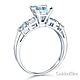 1-CT Princess & Side Baguette CZ Wedding Ring Set in 14K White Gold thumb 2
