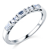 Round & Baguette-Cut CZ Engagement Ring Set in 14K White Gold thumb 4