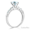 1-CT Round & Side Baguette-Cut CZ Engagement Ring in 14K White Gold thumb 1