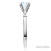 1-CT Round & Side Baguette-Cut CZ Engagement Ring in 14K White Gold thumb 2