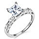 Princess & Baguette CZ Wedding Ring Set in 14K White Gold thumb 1