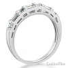 Princess & Baguette CZ Wedding Ring Set in 14K White Gold thumb 5