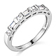 Princess & Baguette CZ Wedding Ring Set in 14K White Gold thumb 4