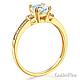 1-CT Round-Cut CZ Engagement Ring & Pave Side Stones in 14K Yellow Gold thumb 1