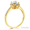 Halo 1-CT Round-Cut Cubic Zirconia Engagement Ring in 14K Yellow Gold thumb 1