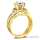 Contour 1.25CT Round-Cut with Side Stones CZ Engagement Ring Set in 14K Yellow Gold 2ctw thumb 1