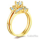 Marquise-Cut & Baguette Side CZ Engagement Ring Set in 14K Yellow Gold thumb 1