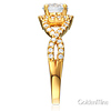 Woven 1.25CT Round-Cut Halo CZ Engagement Ring in 14K Yellow Gold thumb 2