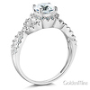 Woven 1.25CT Round-Cut Halo CZ Engagement Ring in 14K White Gold thumb 1