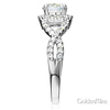 Woven 1.25CT Round-Cut Halo CZ Engagement Ring in 14K White Gold thumb 2